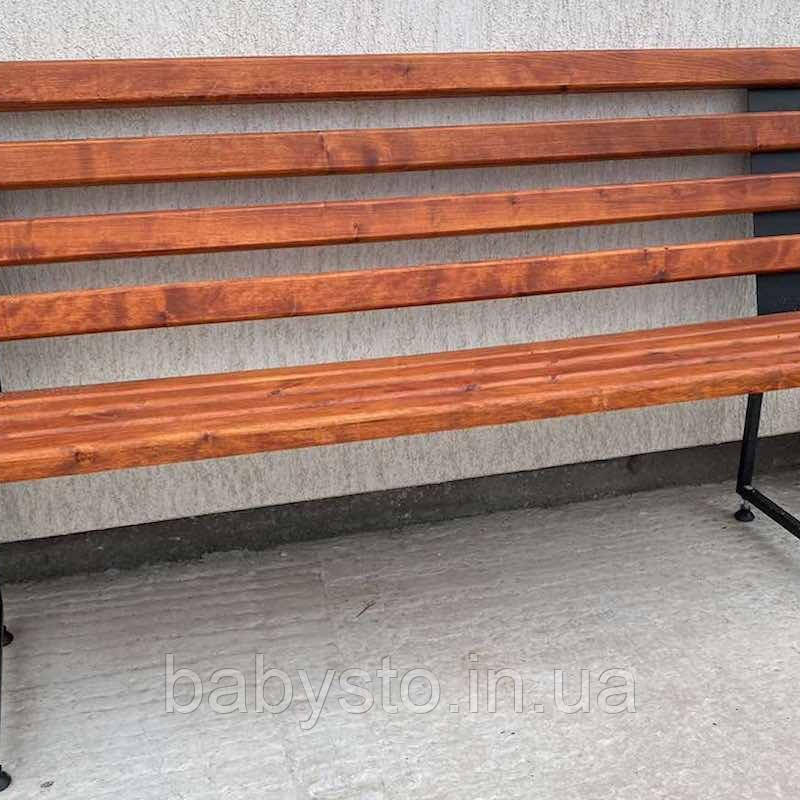 Садова лавка AVVS tech LOFT 1,30 м Вільха без підлокітників Червоне дерево