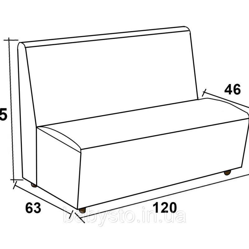 Офісний диван AVVS для очікування/приймальної 85x120 см чорний