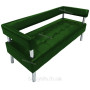 Офісний диван з підлокітниками AVVS для очікування/приймальної 150 см темно-зелений