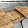 Стіл кухонний розкладний RoMax Lite Slide 110x110 см (140x110см) Loft Антрацит/Чорний