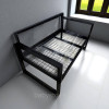 Диван металевий AVVS Бостон вуличний 160 см лофт з підлокітниками екошкіра коричневий